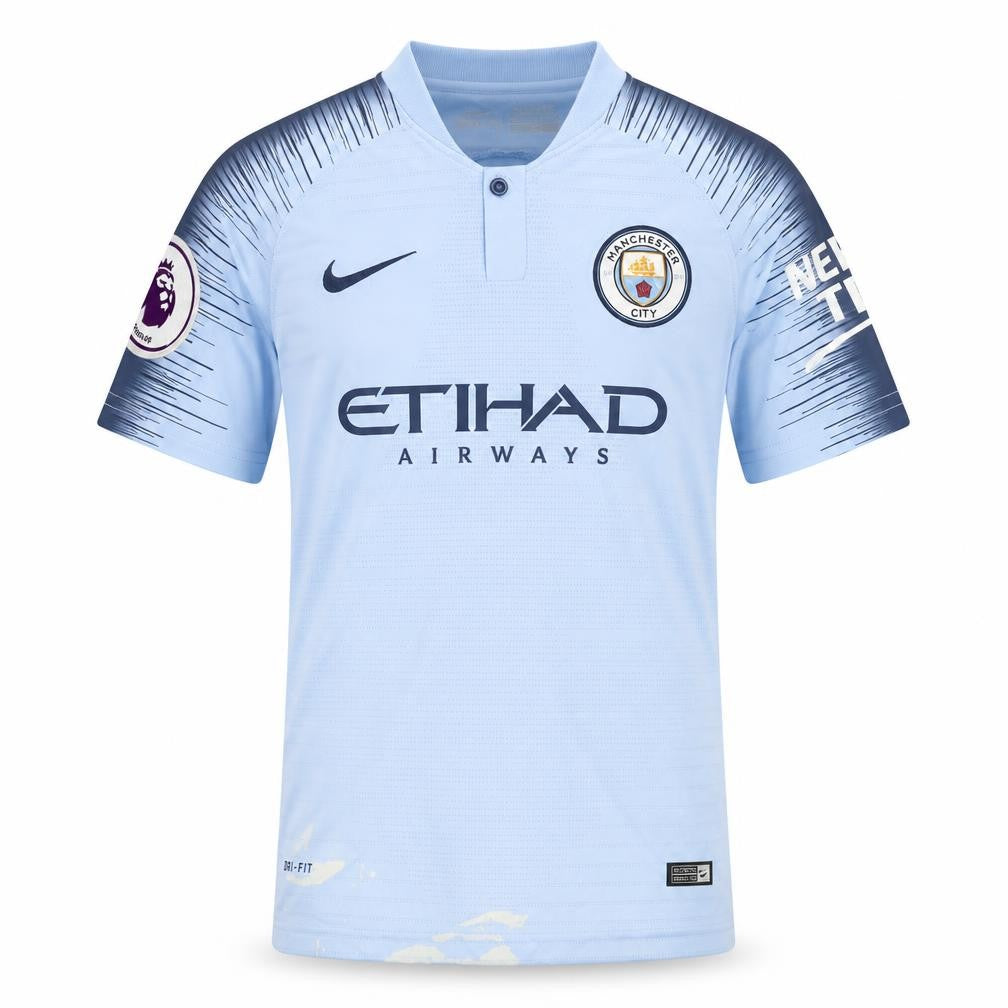 Front view of Nike boys’ blue football jersey 14 years