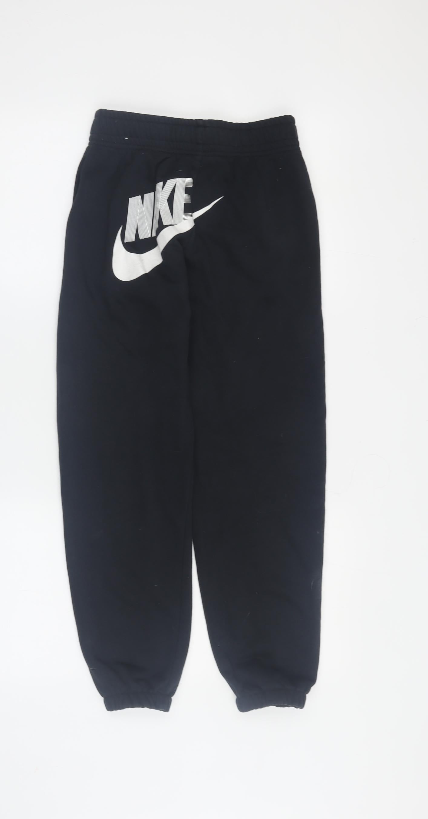 Nike Girls Black Jogger Trousers S Elastic Waist