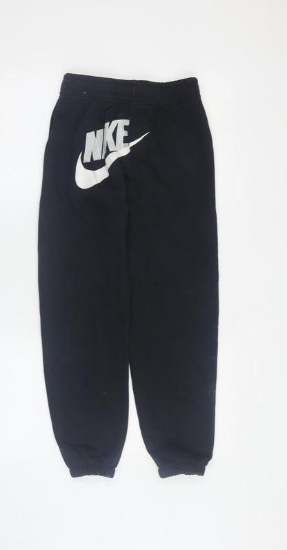 Nike Girls Black Jogger Trousers S Elastic Waist