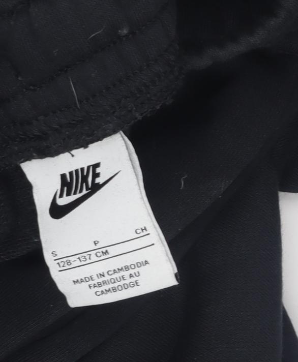 Nike Girls Black Jogger Trousers S Elastic Waist