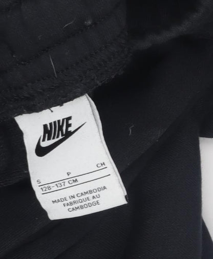 Nike Girls Black Jogger Trousers S Elastic Waist