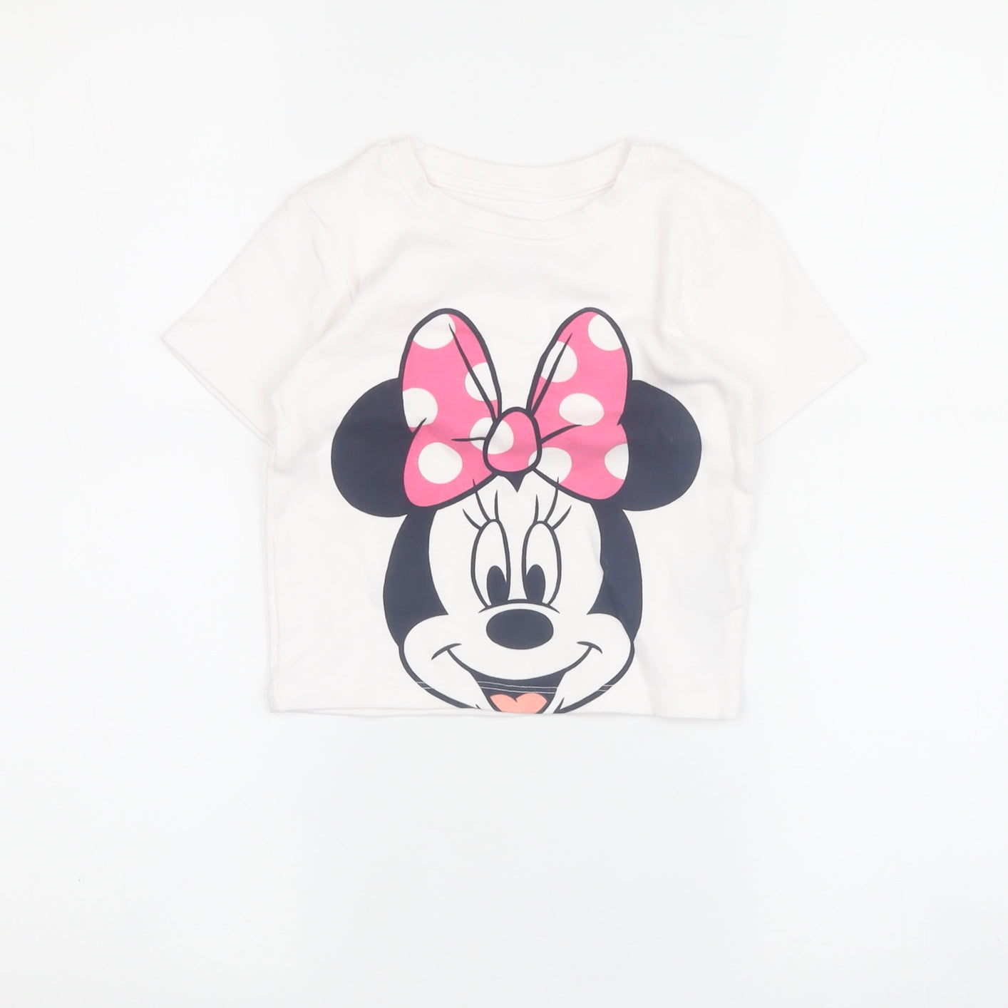 Primark Girls White Minnie Mouse T-Shirt, Age 2 Years