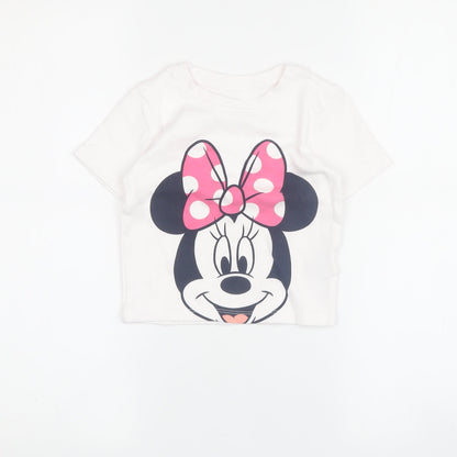 Primark Girls White Minnie Mouse T-Shirt, Age 2 Years