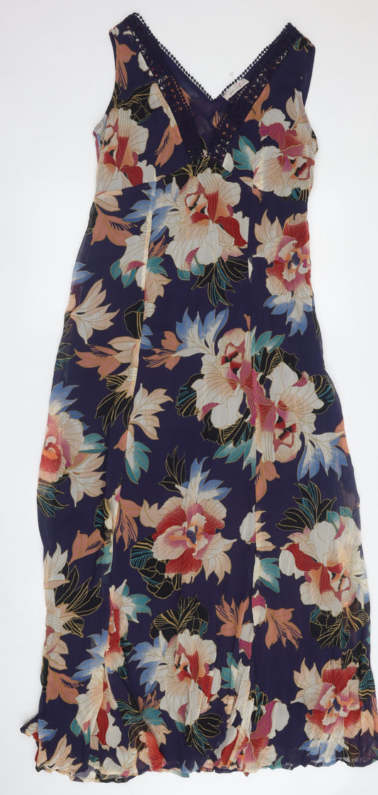 Marks and Spencer Women's Multicoloured Floral Slip Dress Size 12