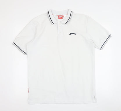 Slazenger Men's White Polo Shirt, Medium, Casual Style