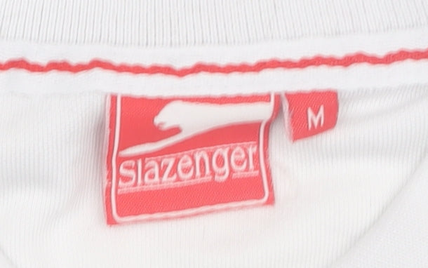 Slazenger Men's White Polo Shirt, Medium, Casual Style