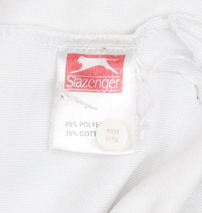 Slazenger Men's White Polo Shirt, Medium, Casual Style