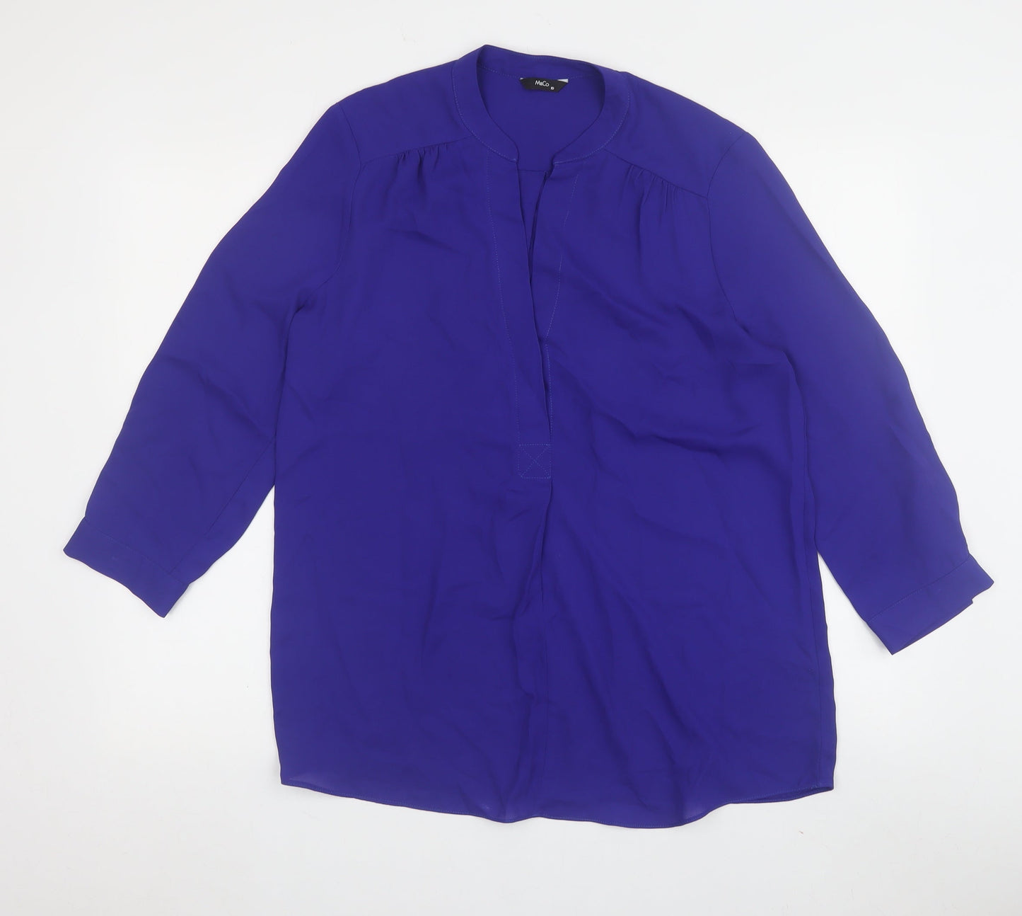 M&Co Women's Purple Collared Blouse Size 10