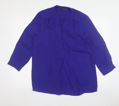M&Co Women's Purple Collared Blouse Size 10