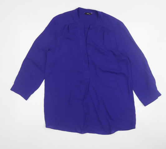 M&Co Women's Purple Collared Blouse Size 10