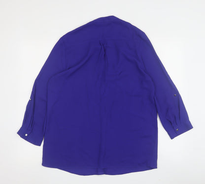 M&Co Women's Purple Collared Blouse Size 10