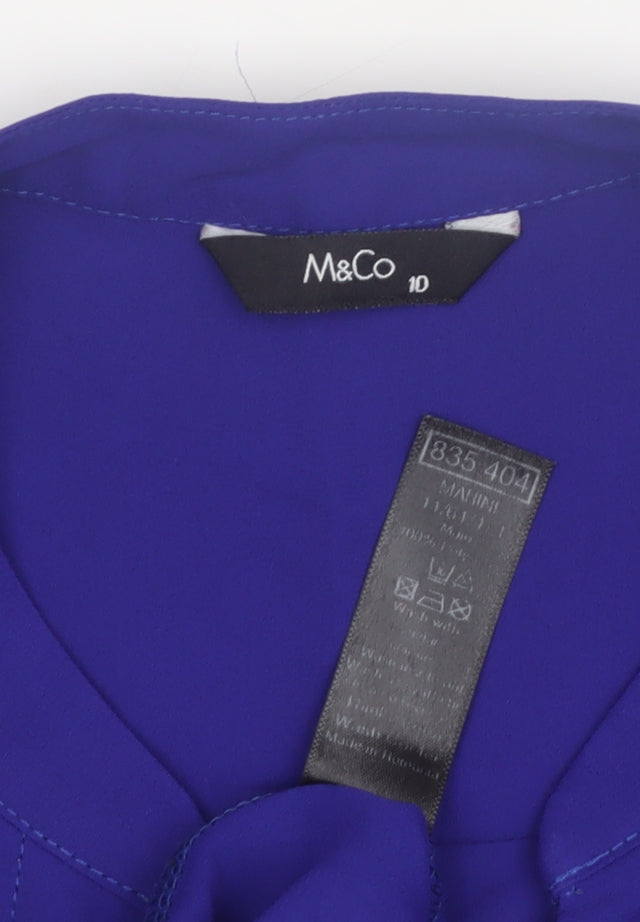 M&Co Women's Purple Collared Blouse Size 10