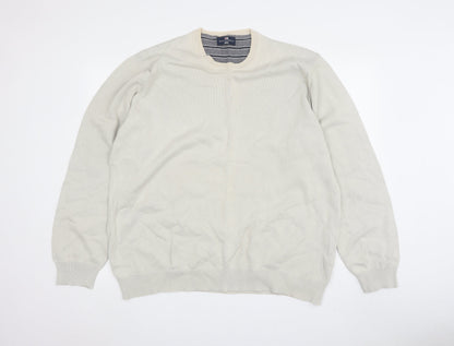 Marks and Spencer Men's Beige XL Pullover Cotton Jumper