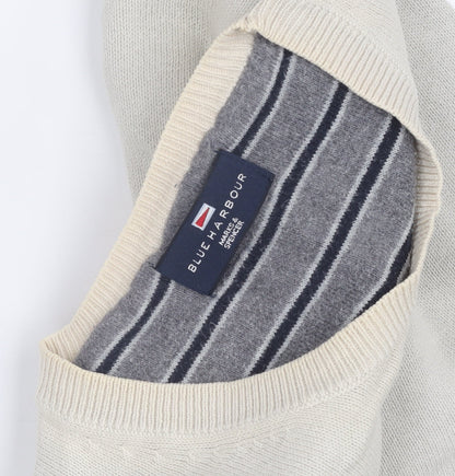 Marks and Spencer Men's Beige XL Pullover Cotton Jumper