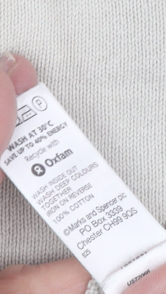 Marks and Spencer Men's Beige XL Pullover Cotton Jumper