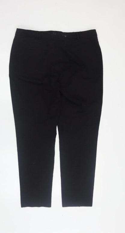 Womens UK Size 14 Topshop Regular Fit Casual Workwear Black Trousers