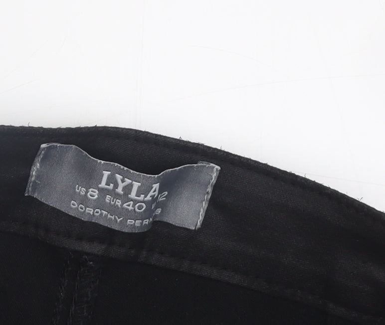 Womens UK Size 12 Dorothy Perkins Slim Fit  Black Trousers