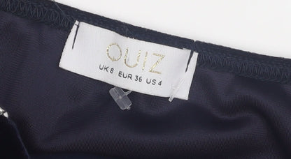 Quiz Women's Blue Slip Dress, Size 8, Velvet