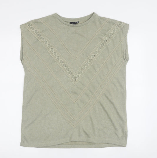Womens UK Size 10 Warehouse Green Basic T-Shirt
