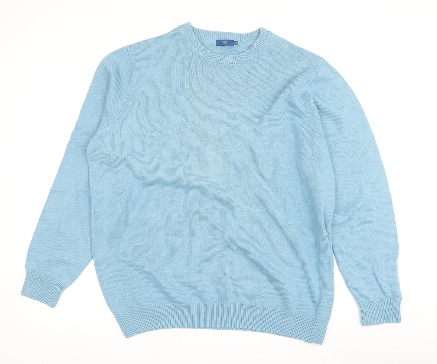 Colvin Men's Blue 2XL Crew Neck Cotton Pullover