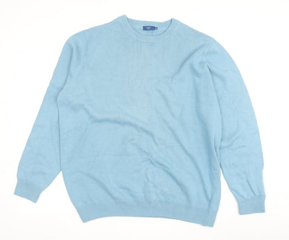 Colvin Men's Blue 2XL Crew Neck Cotton Pullover