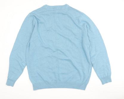 Colvin Men's Blue 2XL Crew Neck Cotton Pullover