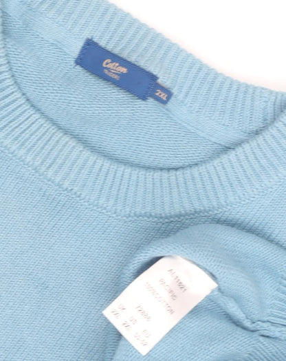 Colvin Men's Blue 2XL Crew Neck Cotton Pullover