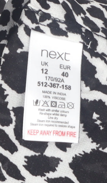 Womens UK Size 12 NEXT Black Basic T-Shirt