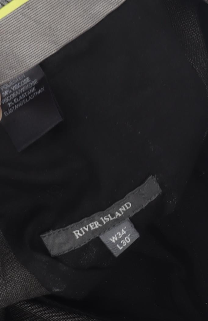River Island Men's Black Dress Pants, Size 34