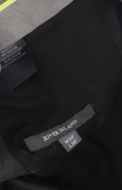 River Island Men's Black Dress Pants, Size 34