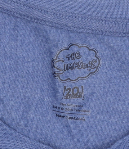 The Simpsons Men's L Blue Funny Graphic T-Shirt