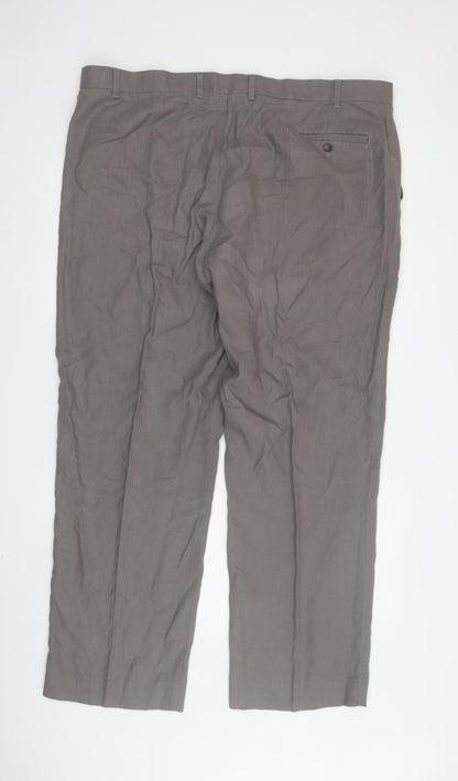 Marks and Spencer Men's Khaki Flat Front Trousers