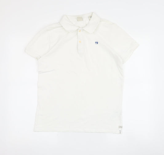 Womens UK Size 14 Scotch & Soda White Basic Polo
