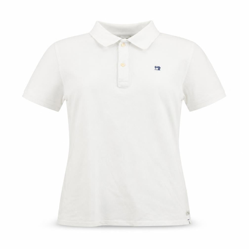 Womens UK Size 14 Scotch & Soda White Basic Polo