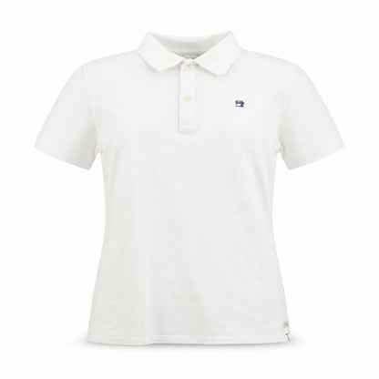 Womens UK Size 14 Scotch & Soda White Basic Polo