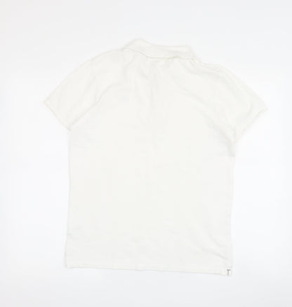 Womens UK Size 14 Scotch & Soda White Basic Polo