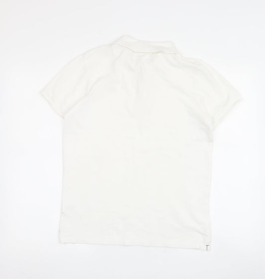 Womens UK Size 14 Scotch & Soda White Basic Polo