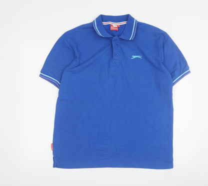 Slazenger Men's Blue M Polo Shirt, Casual Style