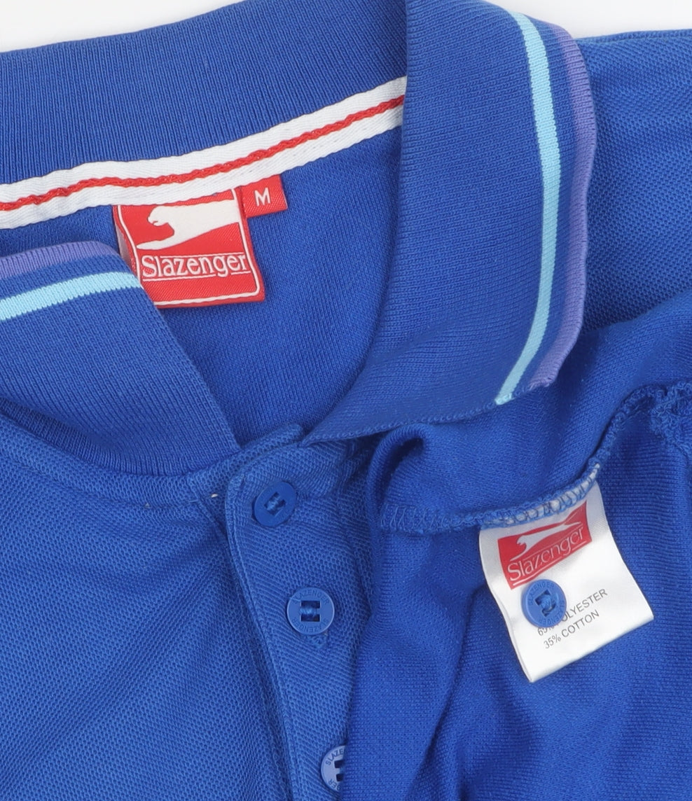 Slazenger Men's Blue M Polo Shirt, Casual Style