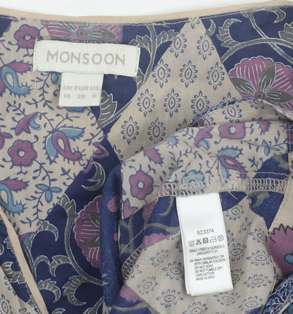 Womens UK Size 10 Monsoon Multicoloured Kimono Blouse