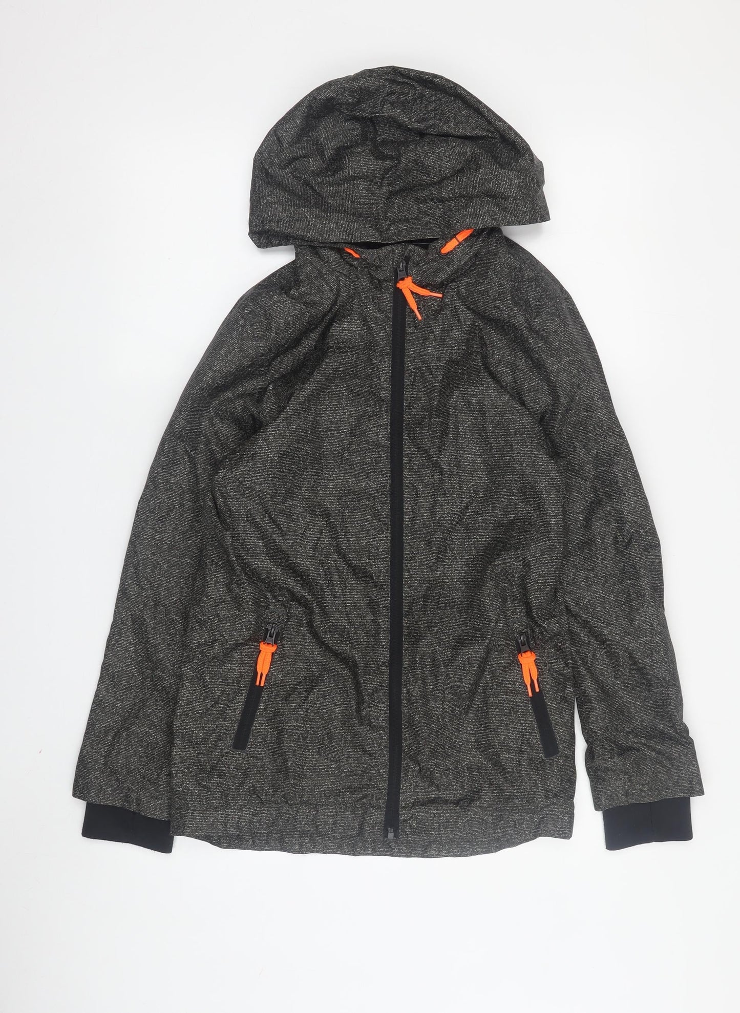 Matalan Boys Black Zip Hoodie, Size 12 Years, Polyester