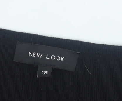 New Look Women's Black Jumper Size 18 Viscose Nylon