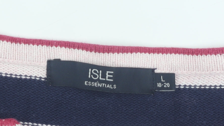Womens UK Size L ISLE Essentials Multicoloured Pullover Jumper