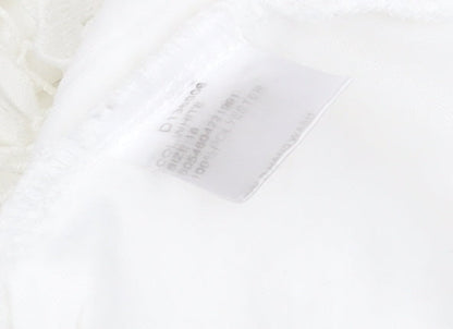 Izabel London Women's White Floral Lace Shift Dress Size 18