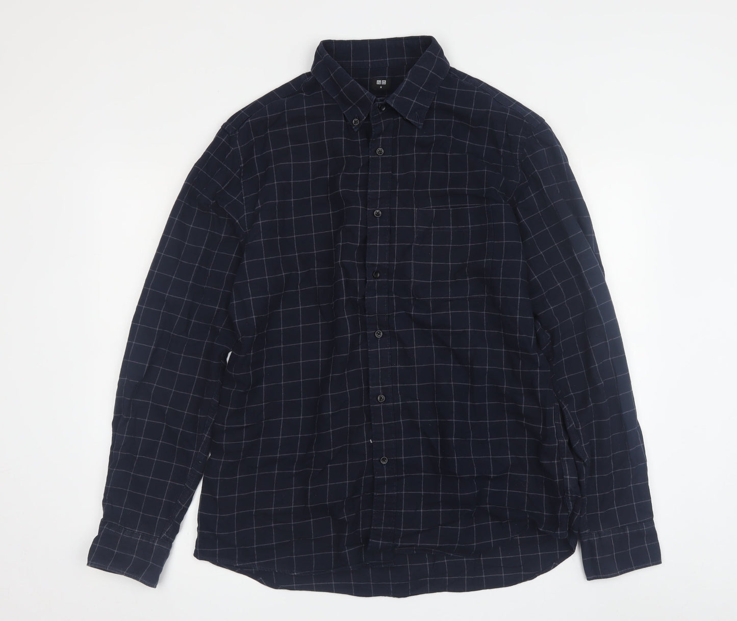 UNIQLO Men's Blue Checked Button-Up Shirt M