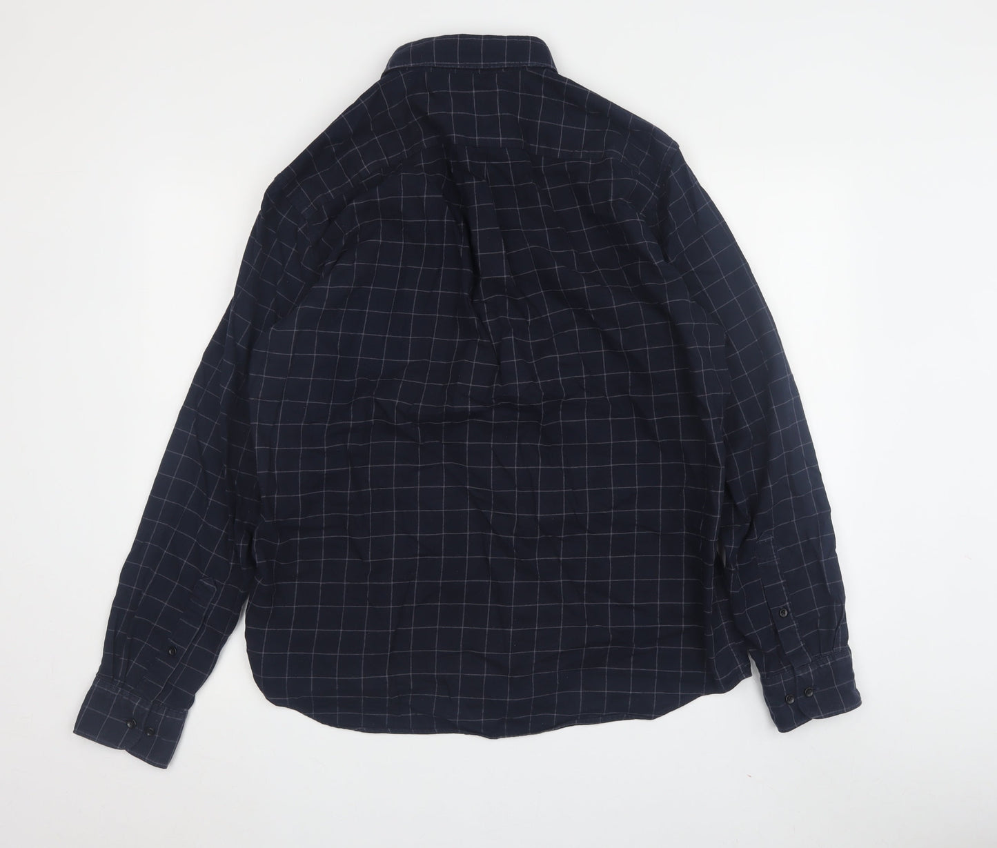 UNIQLO Men's Blue Checked Button-Up Shirt M