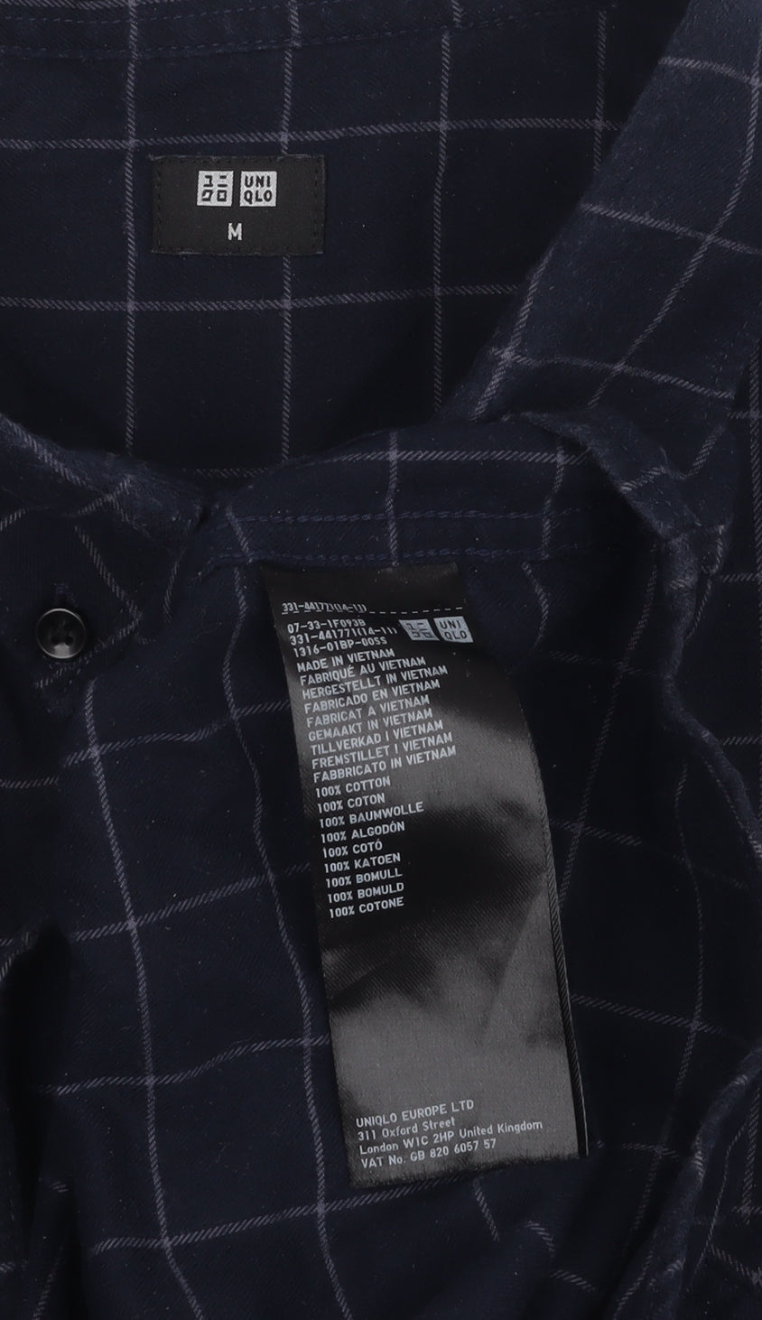 UNIQLO Men's Blue Checked Button-Up Shirt M