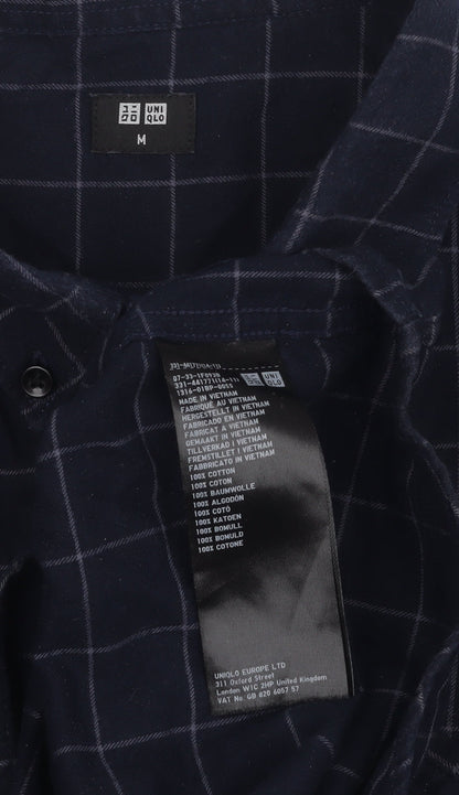 UNIQLO Men's Blue Checked Button-Up Shirt M