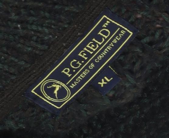 P.G. Field Men's XL Green Henley Jumper