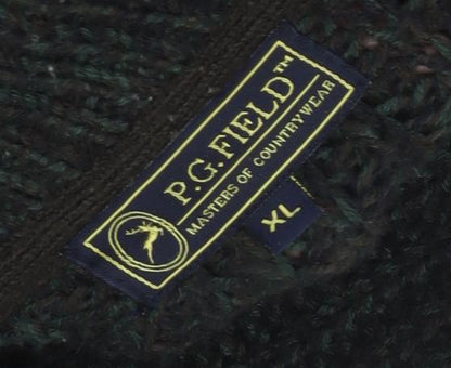 P.G. Field Men's XL Green Henley Jumper